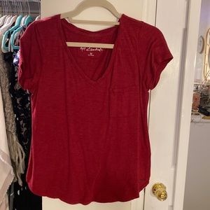 Red Abercrombie & Fitch pocket t-shirt